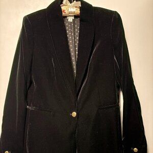 J Crew Factory Velvet Lined Blazer Sz 4 NWOT One Button & Pockets
